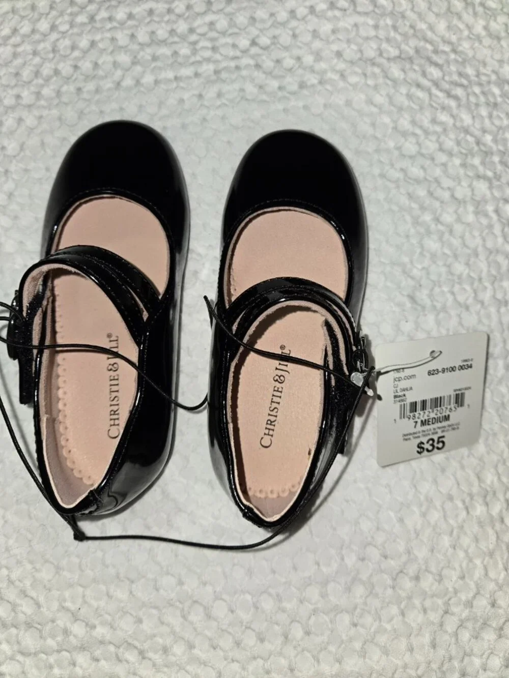 Christie & Jill Lil Dahlia Black Patent Mary Jane Flats NWT Size 7